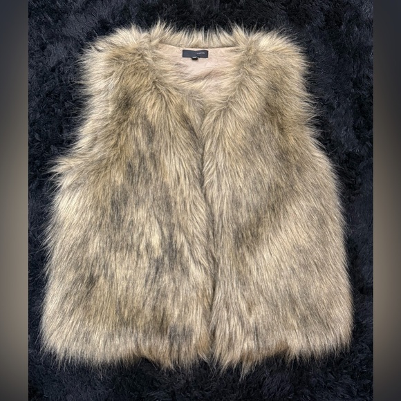 Lovposh Faux Fur Vest Brown & Black Women’s Size Small Classy Dressy - Picture 1 of 4